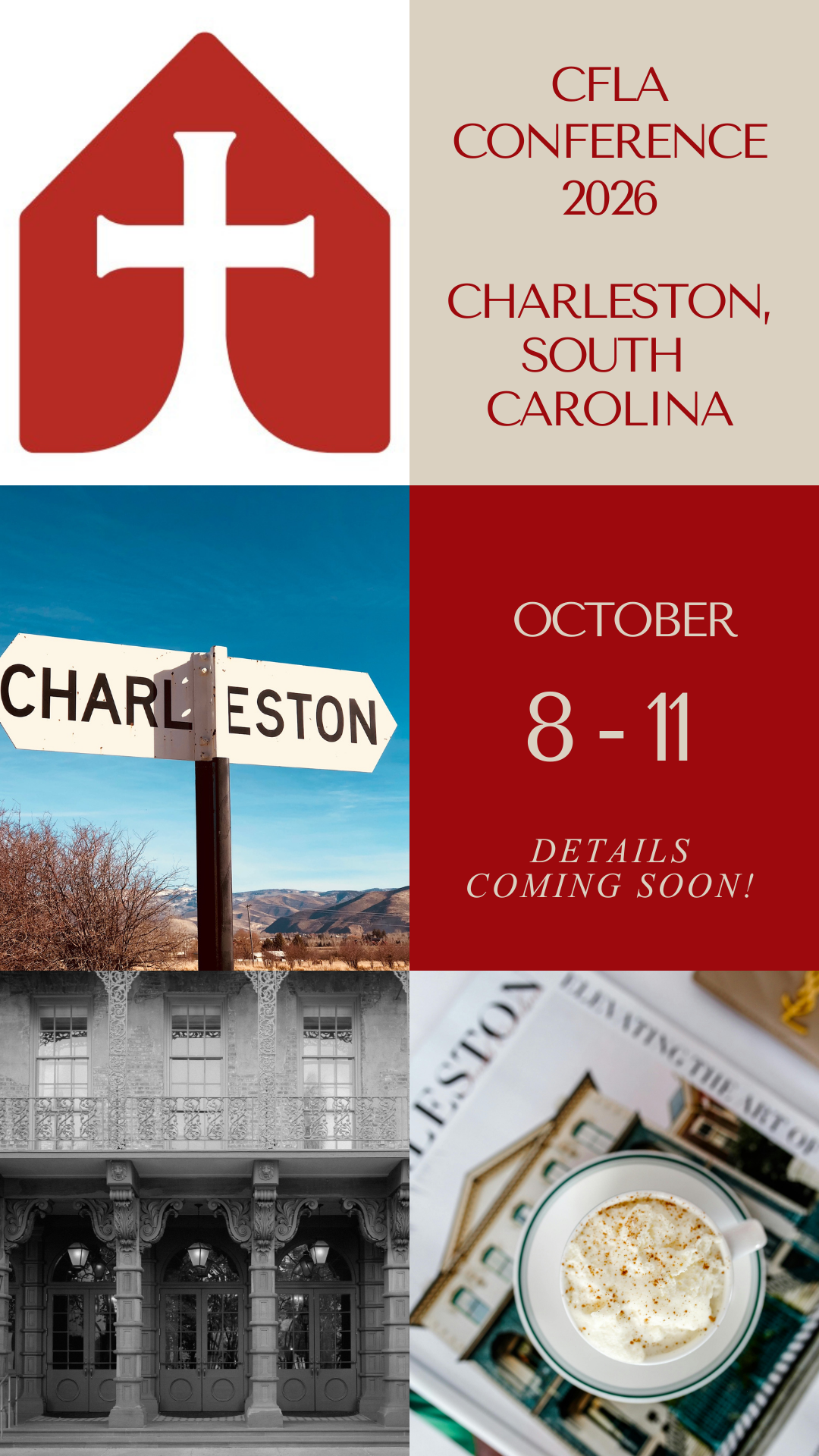 CFLA Conference Save the Date. Charleston, SC Oct 8 - 11th.