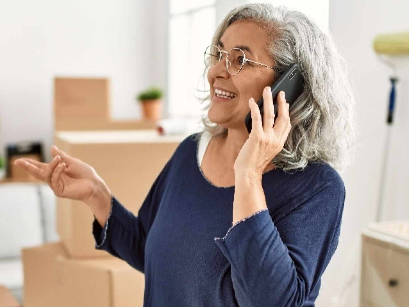 Woman talking on phone